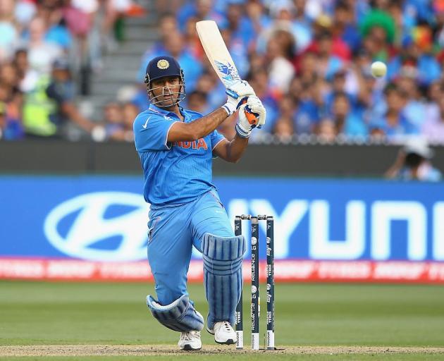 MS Dhoni in action for India at the Cricket World Cup in 2015. Photo: Getty Images