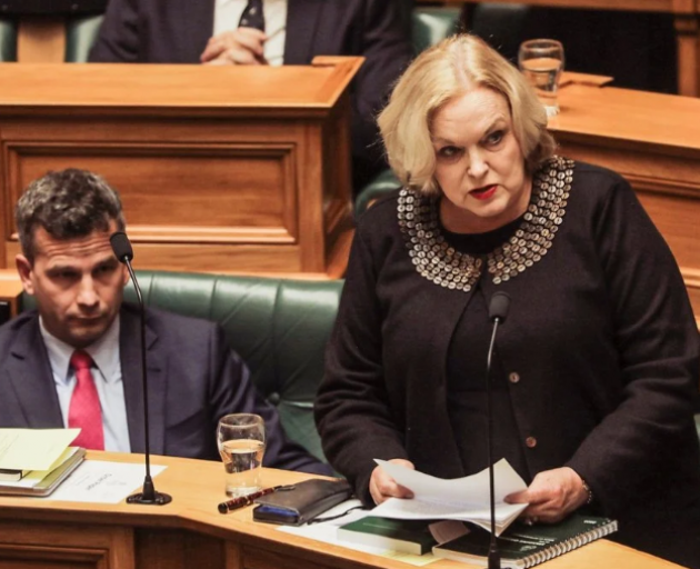 ACT leader David Seymour listens as chair of the Privileges Committee Judith Collins reads out...
