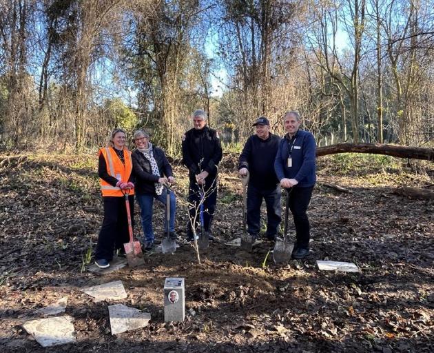 Planting a tree in honour of the late Gillian Cleaver are (from left) Rachael Wilson (Geraldine...
