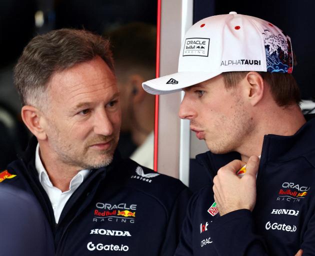 Red Bull's Max Verstappen with team principal Christian Horner in this file photo. Photo: Reuters
