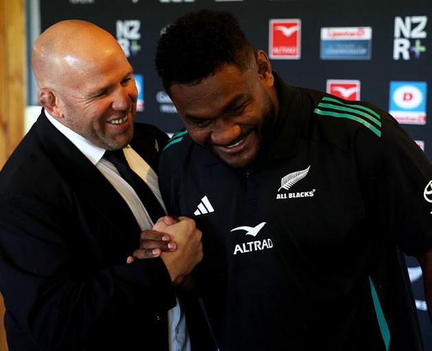 Assistant coach Jason Ryan congratulates Timoci Tavatavanawai on his selection during the All...