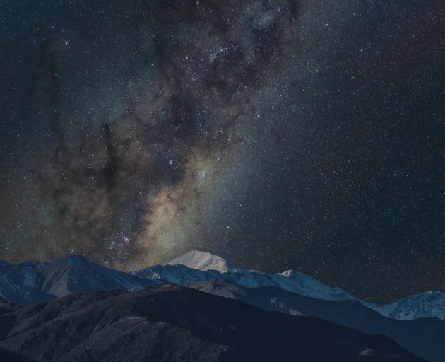 The centre of the Milky Way Galaxy over the Kaikōura Ranges. Photo: Brooke Unger