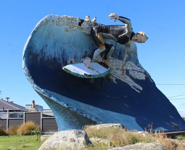 The surfer statue at Colac Bay/Ōraka was not fiberglassed when it was built in 1999, which...