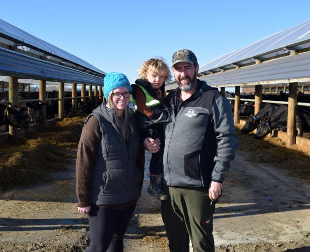 Dairy farmers Michael and Kathryn Farmer and their son Walter, 2, and the Herd Homes on Fairbank...