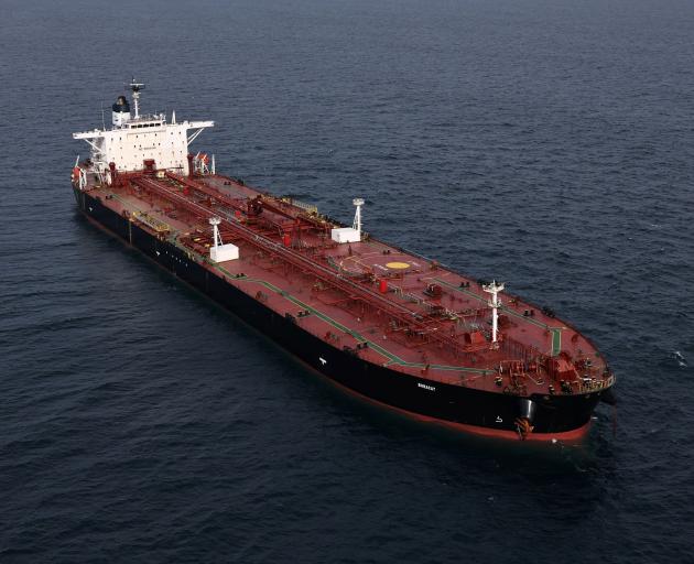 A suspected "shadow fleet" tanker stopped in early October by French authorities. PHOTO: REUTERS