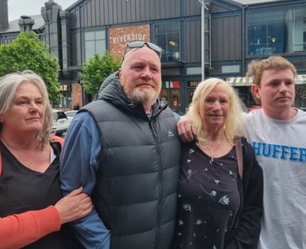 David Bridgwater's family spoke to media outside of the court after the verdict. From left Carol...