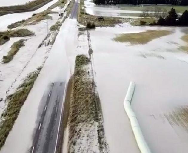 A flashback to flooding on the Rangitata River in December 2019. PHOTO: ALLIED MEDIA FILES