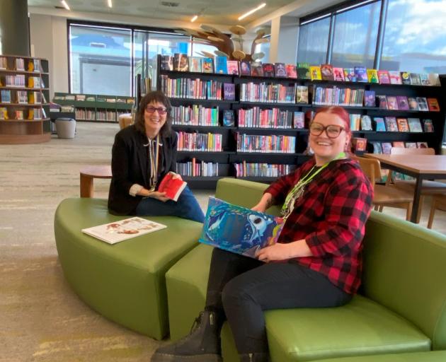 Dunedin City and South Dunedin Libraries manager Lynn Vare (left) and South Dunedin Library...