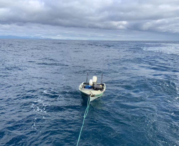 The dinghy Tachyon Hutt travelled across Cook Strait in. Photo: NZ Police