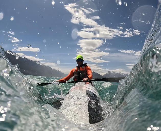 Wellington surfskier David Williams competing in last year’s Deep South Downwind. PHOTO: SUPPLIED