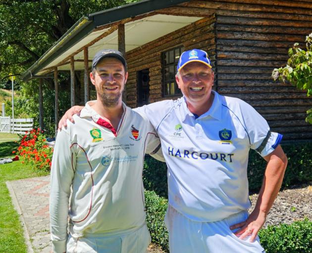 Harcourt team-mates Oliver Pascoe (left) and Callum Wright during Sunday's fixture. Photo: RNZ /...