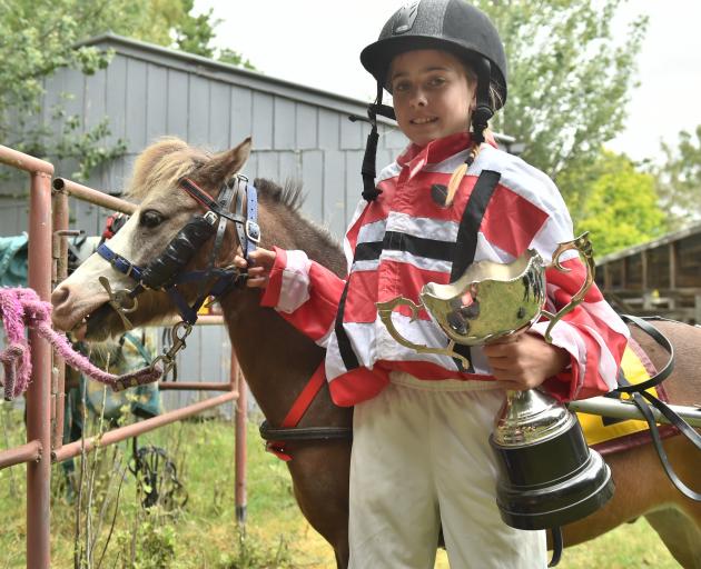 The winner of the first Kidz Kartz race of the day at the Omakau Trots yesterday was Quinn...
