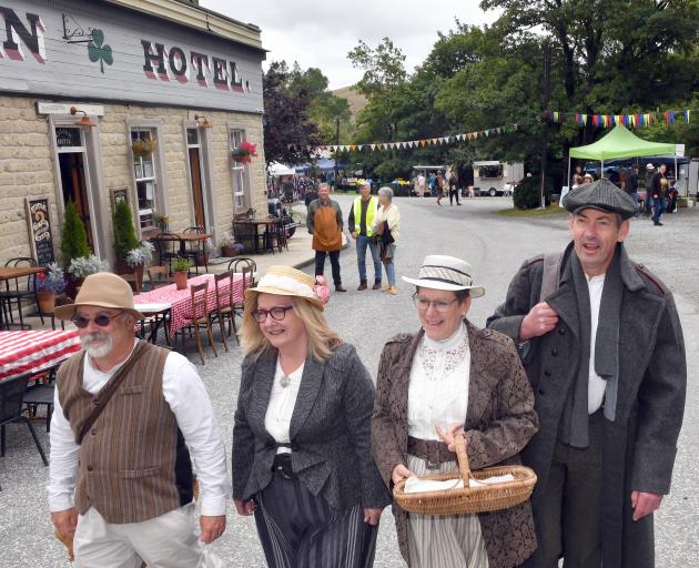 Oamaru friends (from left) Peter Page, Yvonne Johnston-Page, Lea Campbell and Jono Milne dressed...