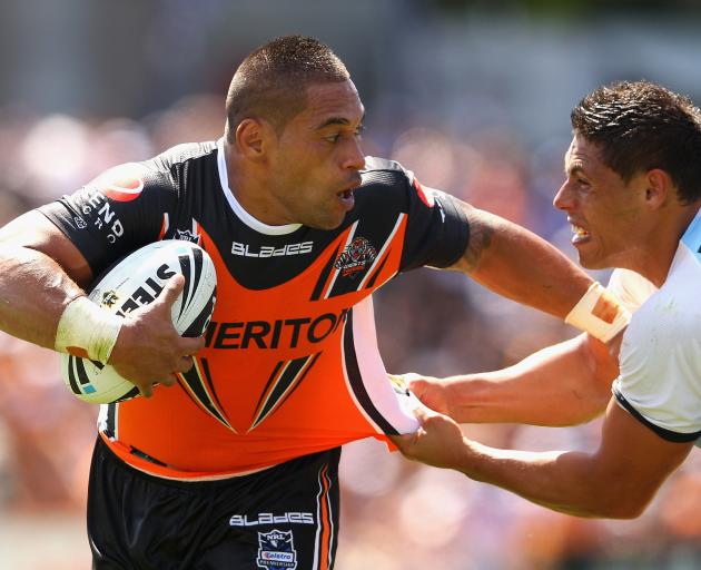 Matt Utai during his spell with Wests Tigers in 2012. Photo: Getty Images