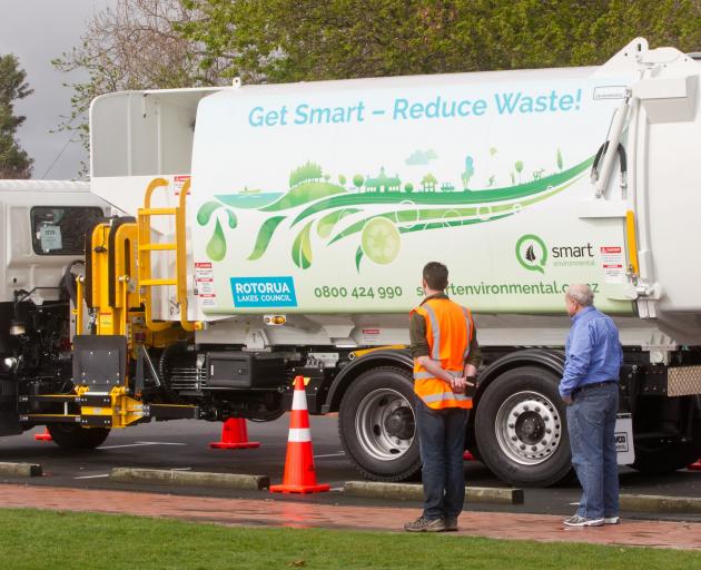 A Rotorua bin truck. Photo / Stephen Parker