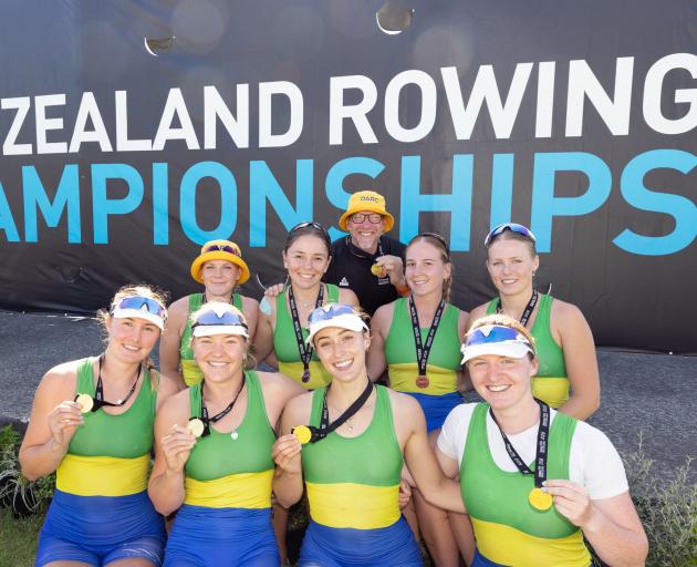 Dunstan’s women’s senior coxless quad sculls crew won gold.