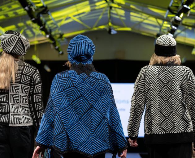 Alexandra designer, and winner of five awards, Daphne Randle handknitted garments and hats using...