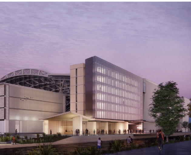 An example of a concept design for a hotel beside Forsyth Barr Stadium in Dunedin. Image supplied