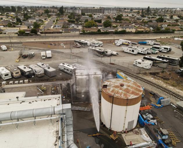 The tank began overheating last week at the GKN Aerospace facility in Garden Grove, Southern...