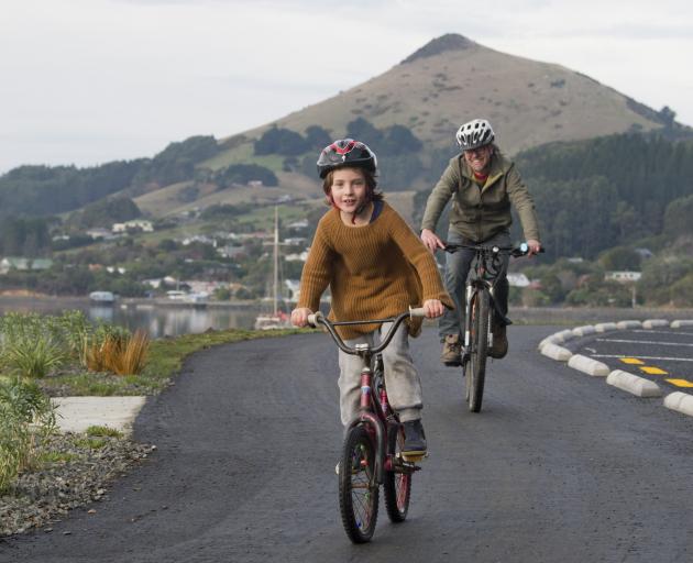 Making use of a partly completed Peninsula Connection project back in 2021 were Jara, 7, and...