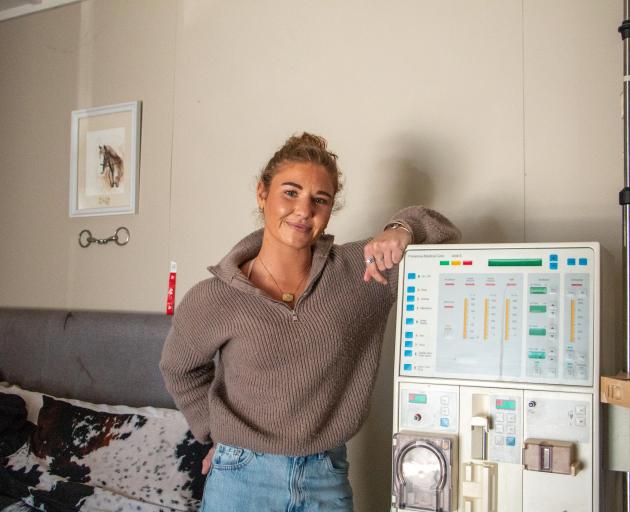 Maddie relies on a hemodialysis machine every night to keep her alive. PHOTO: DANIEL ALVEY