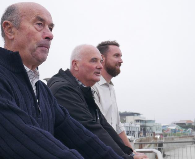 From left: Edward Ellison, Hoani Langsbury and Gabe Davies look out over ...