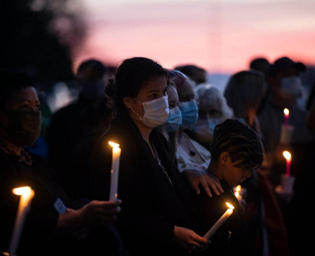 Many from the Timaru community attended tonight's vigil. Photo: NZ Herald 