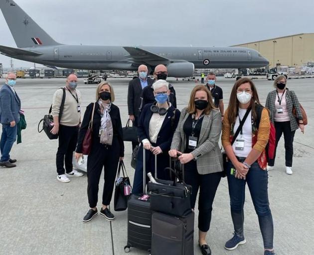 The New Zealand trade delegation accompanying Ms Ardern to the United States, including Animation...