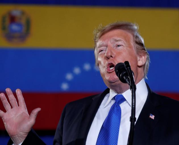 Donald Trump has offered strong backing for Venezuelan opposition leader Juan Guaido. Reuters 