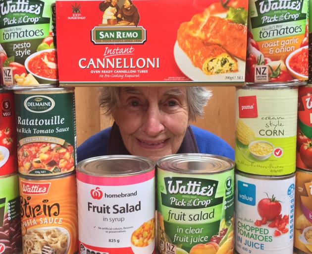 Mosgiel Community Food Bank volunteer Molly Vaughan (91) is encouraging people to give generously...