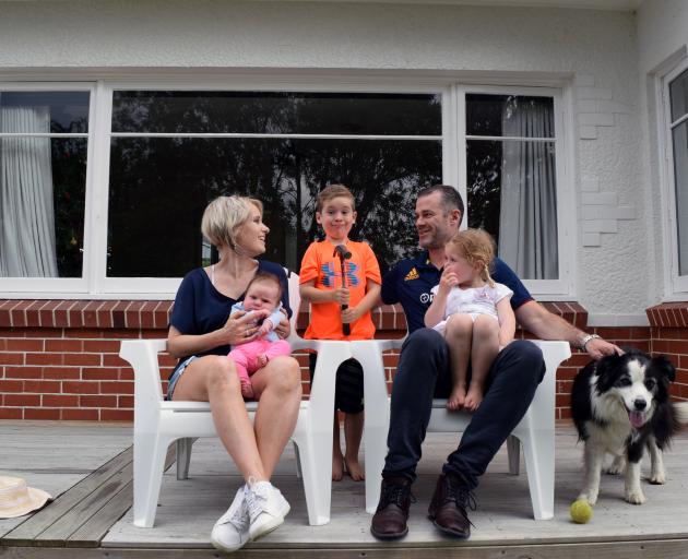 Helping build a new aquatic facility in Mosgiel are (from left) Catriona Ahern-Kerr, Caci (8...