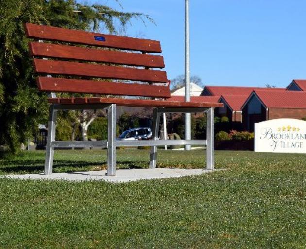 The new bench seat in Hagart Alexander Dr. PHOTOS: SHAWN MCAVINUE