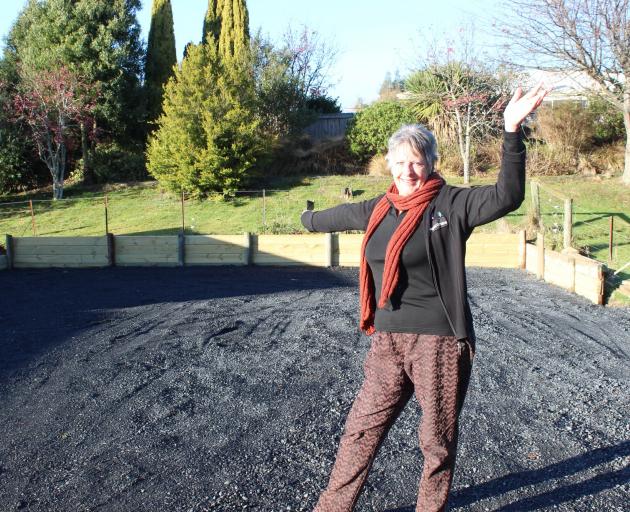 Pip Weber stands at the site being prepared for The Green Island Shed. PHOTO: ELLA STOKES

