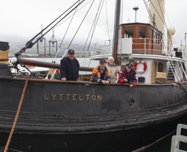 Preservation Society members on the tug Lyttelton. Photo: Geoff Sloan