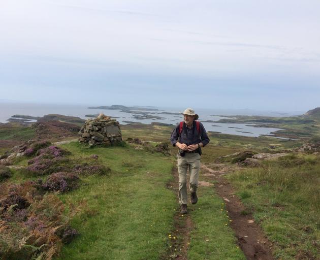 Neville Peat at the lookout area on Ulva’s south coast. PHOTO: SOPHORA PEAT

