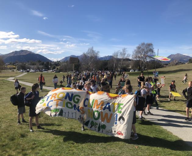 About 600 marched in Wanaka. Photo: Kerri Waterworth