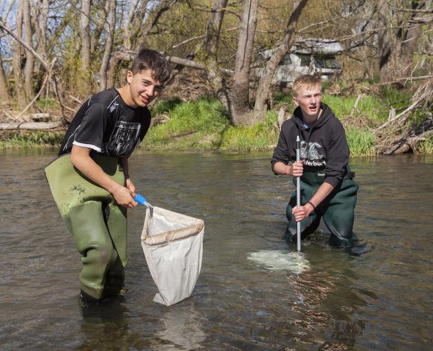 Rolleston College students Roman Keno and Mitchell Nunan. Photo: Geoff Sloan