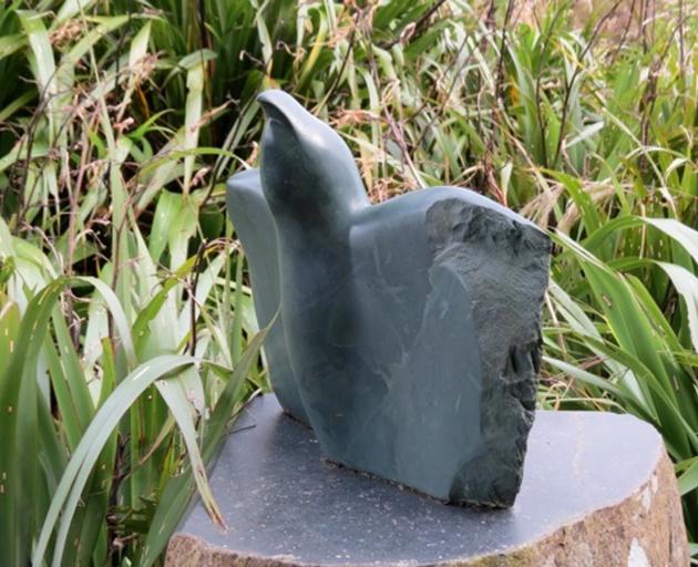 Moira Crossman’s kaka greets visitors at the Orokonui entrance