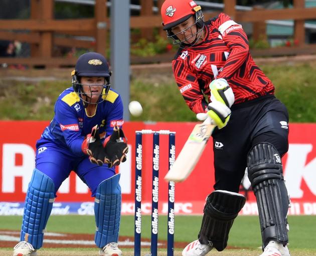 Katey Martin as wicket-keeper for Otago Sparks in January. PHOTO: STEPHEN JAQUIERY