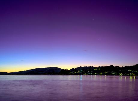 Purple sunrise over Otago Peninsula. PHOTO: IAN GRIFFIN