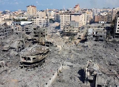 Buildings destroyed by recent Israeli strikes in Gaza City. Photo: Reuters