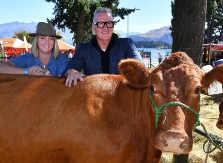 Launching the 2024 Otago Daily Times Rural Champions campaign yesterday are Sir John Kirwan and...
