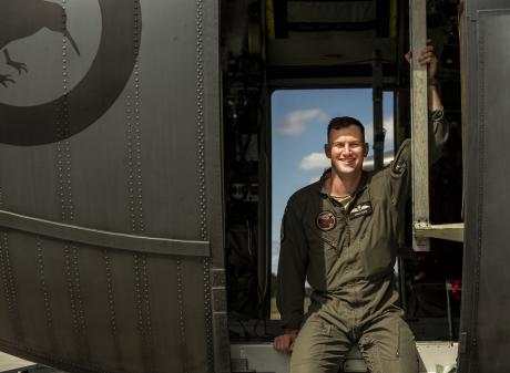 Flight Lieutenant Angus Knox is gearing up for a final airshow display with the C-130H (NZ)...