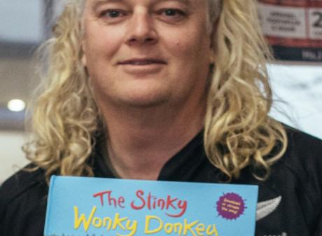 Craig Smith, pictured with his latest Wonky Donkey book, 'The Stinky Wonky Donkey'. PHOTO: RHYVA...