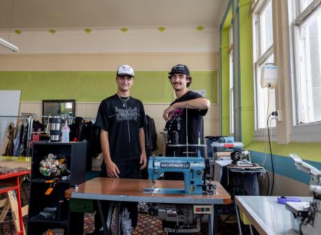 Ethan Cruise (left) and Jonty Blakely in their King Edward Court studio. Photo: Shane Gilchrist