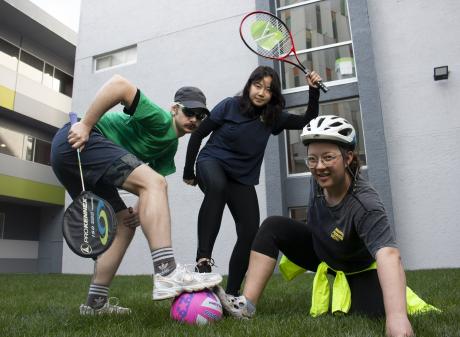 Matt Joils, Samantha Cheng (centre) and Sophie Sutherland like to take a playful approach to...