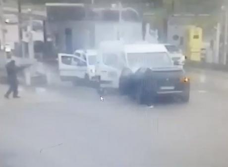 A screengrab from CCTV shows the ambush taking place in Val-de-Reuil, France. Photo: Handout via...