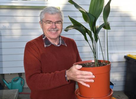 David Fynmore  with his aspidistra, which has been in his family for 150 years. PHOTOS: SUPPLIED