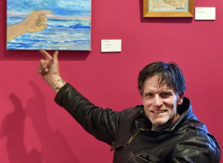 Dunedin artist Edward Genet showcases his work 'The Blue Half Sky' at Artsenta’s "Just Us"...