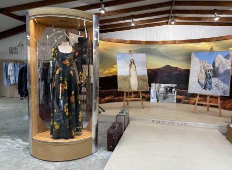 High-tech pods created to display Eden Hore's fashion collection, like the one seen here in...
